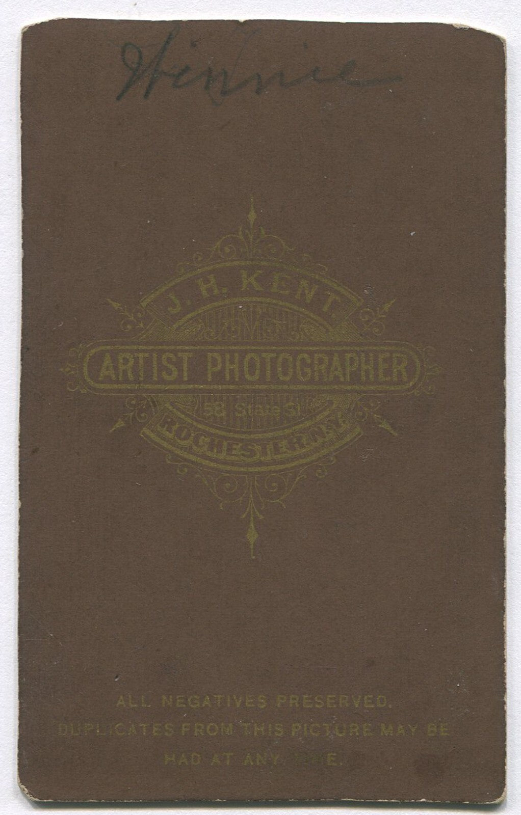 WOMAN W/FRENCH BRAID, BIG BEADED NECKLACE AND LACE BOW TIE. CDV. ROCHESTER,N.Y.