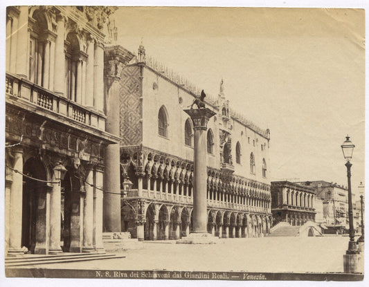 VENICE SQUARE AND BUILDINGS. UNMOUNTED ALBUMEN.