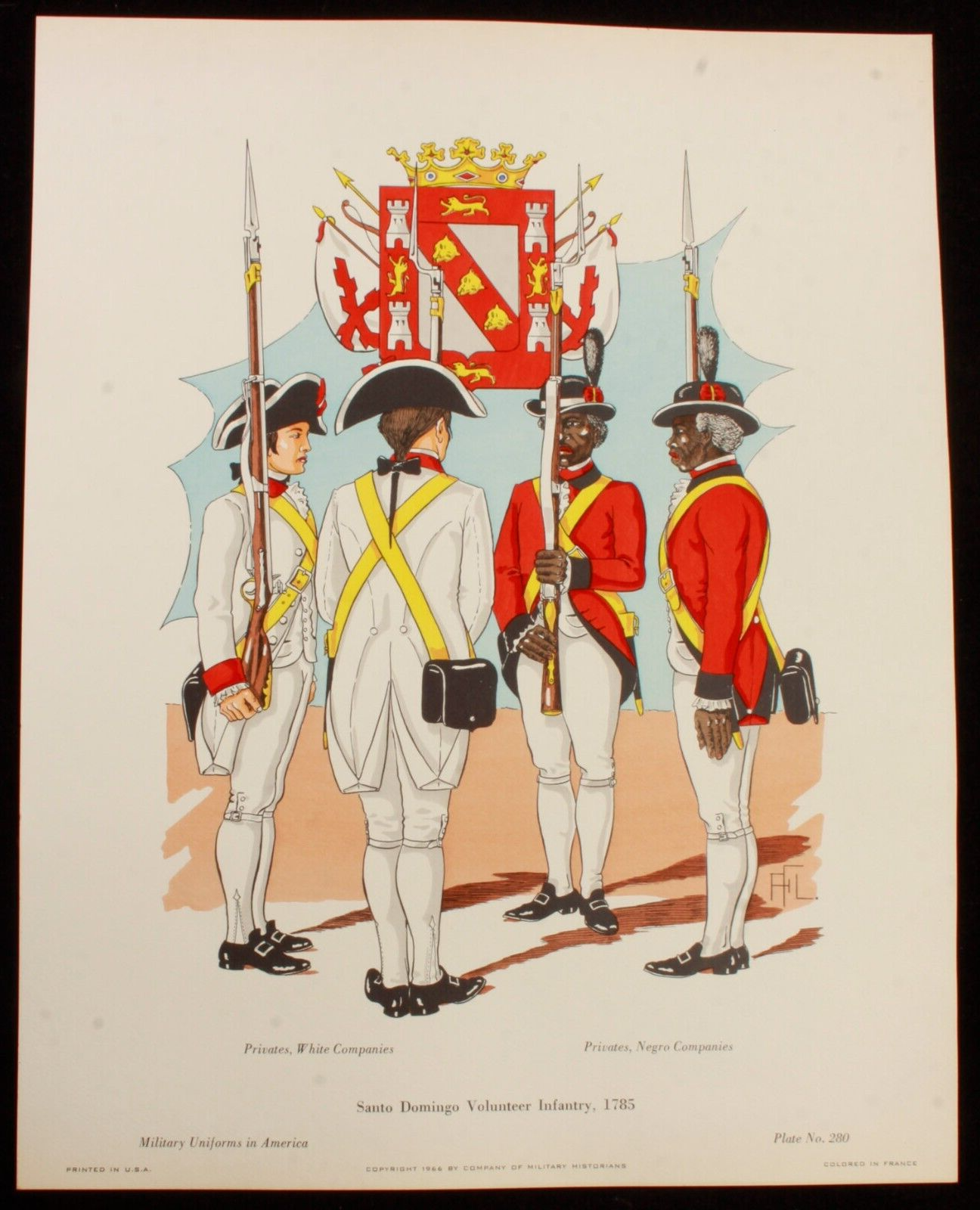Santo Domingo Volunteer Infantry 1785 Illustration 11x14