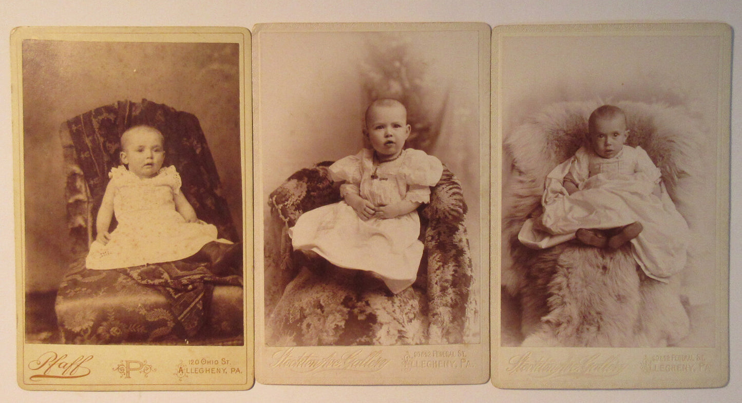 BABIES. 9 SET CABINET CARDS. ALLEGHENY, PITTSBURGH, PA.