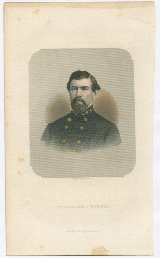 LIEUT.GEN.WM.J.HARDEE, CSA. TINTED LITHOGRAPH 9X5.25 INCHES.