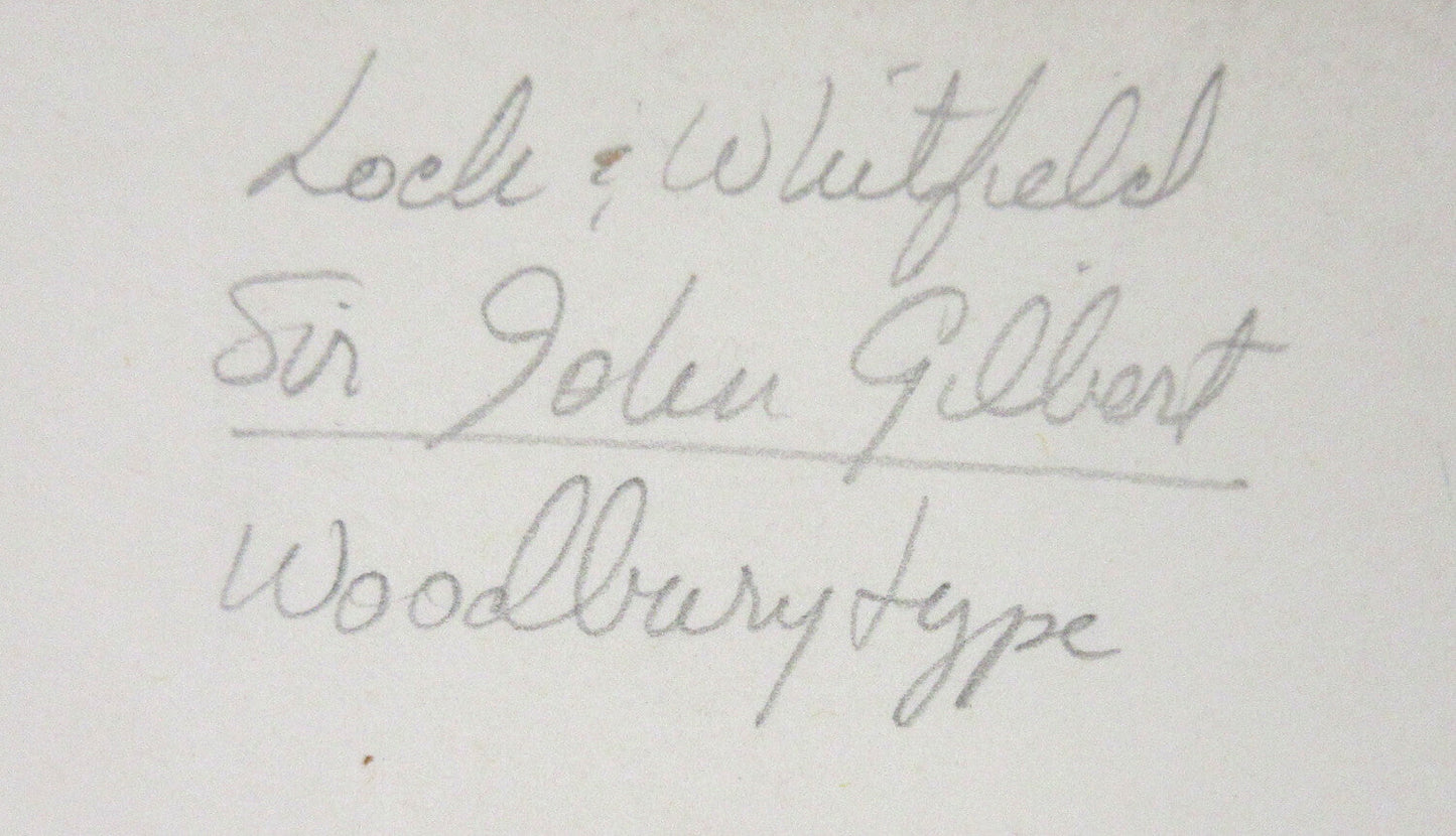 SIR JOHN GILBERT, 4.5X3.5 OVAL WOODBURYTYPE ON 11.25X8.5 INCH PAGE IN 11X14 MAT.