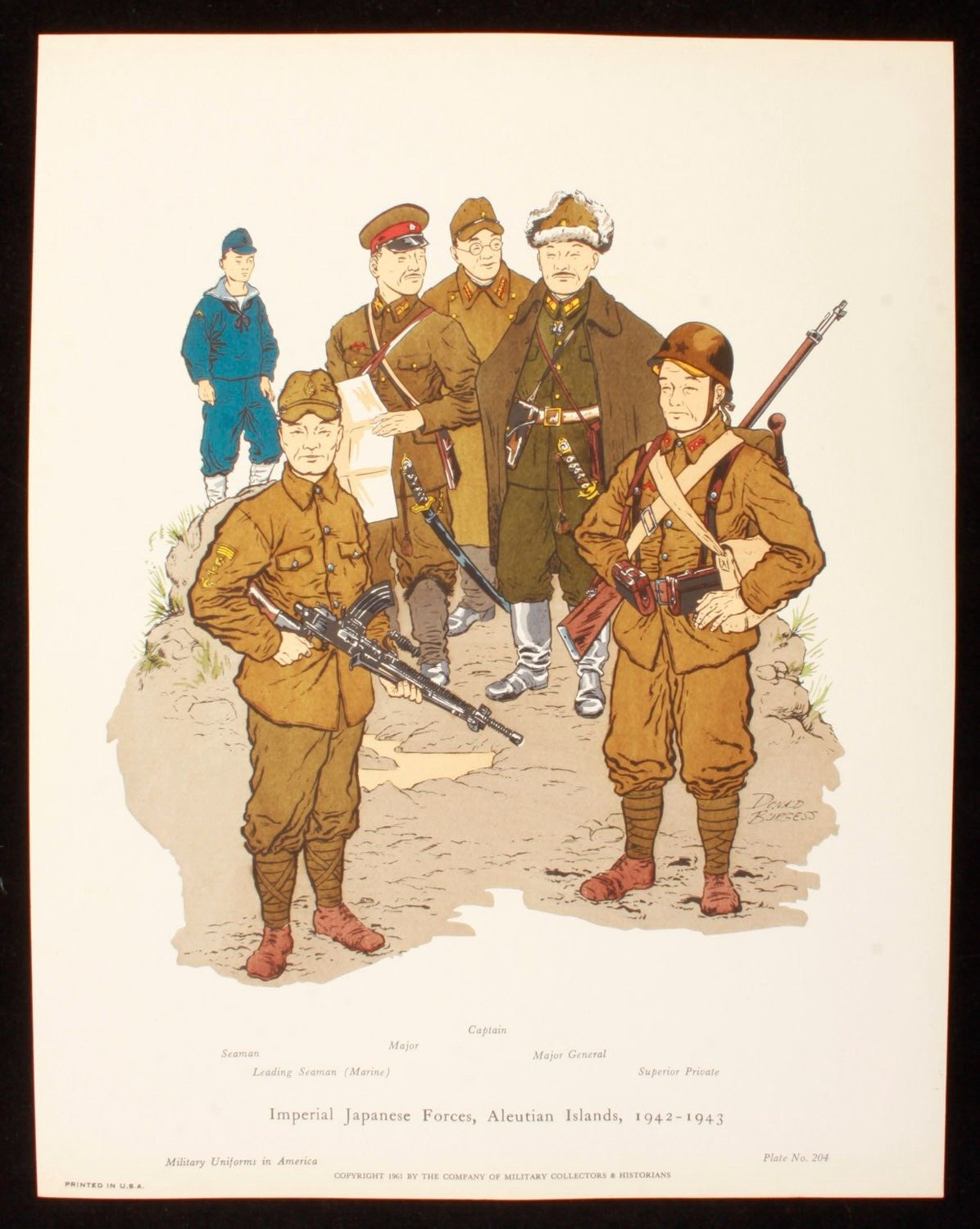 Imperial Japanese Forces Aleutian Islands 1942-1943 Illustration 11x14