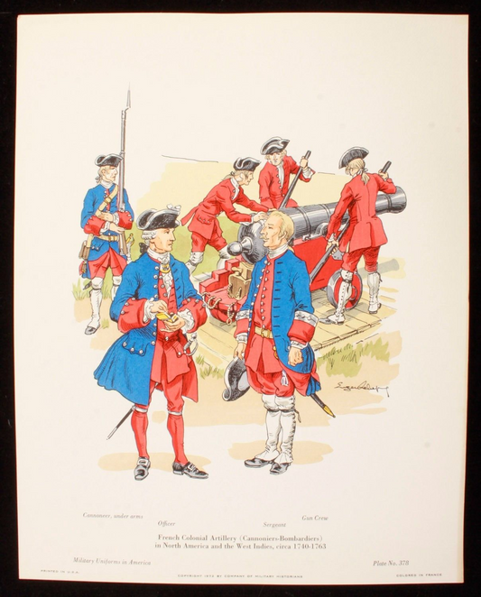 French Colonial Infantry 1740-1763 Illustration 11x14