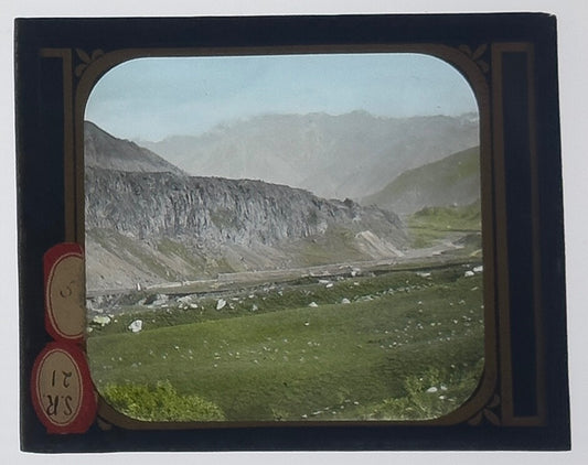 Vintage Lantern Slide Mountain Pass Tibet 3.25x4 in Photo Collectible Rare