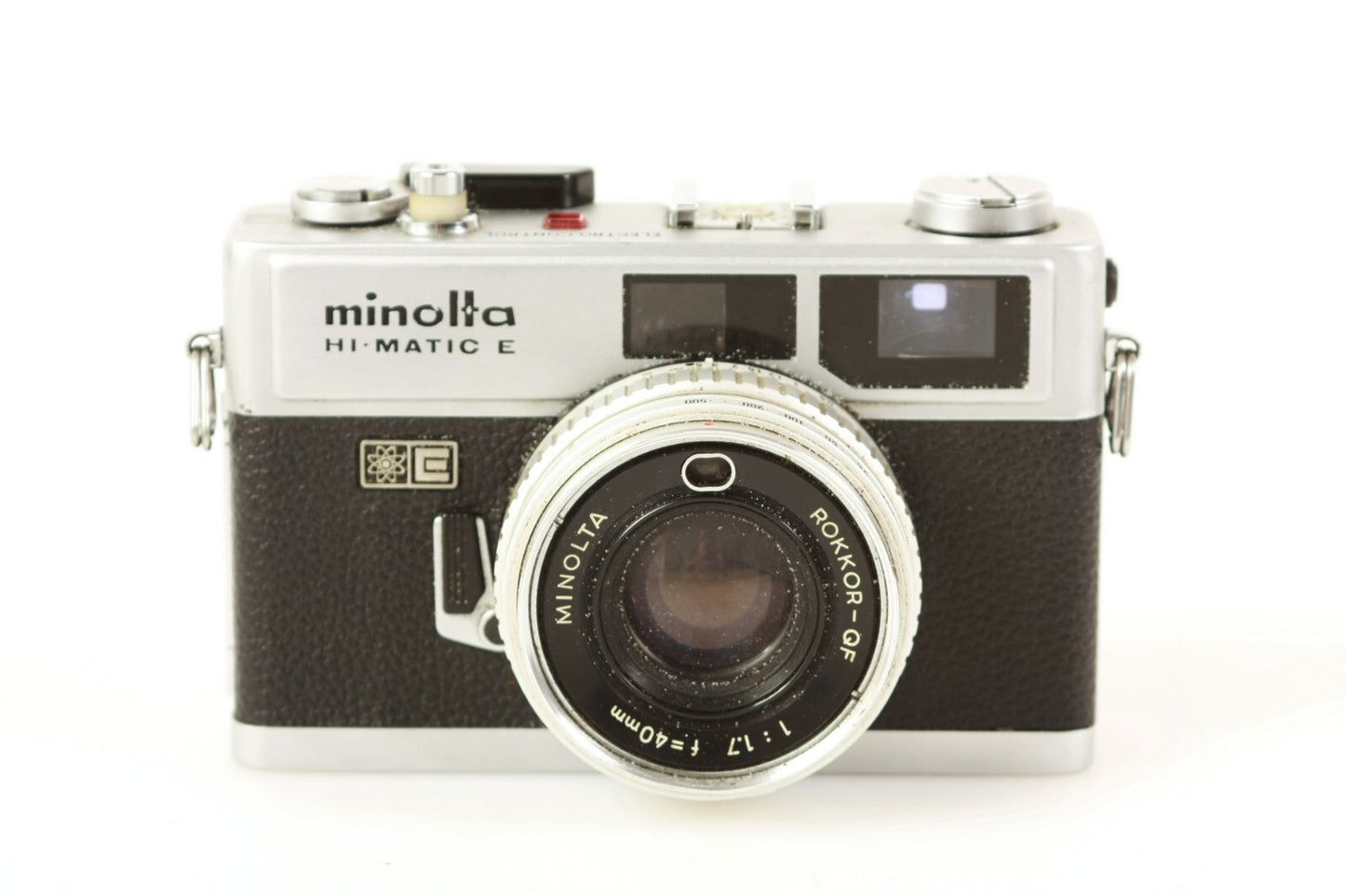 Vintage Minolta Hi-Matic E Rangefinder Camera with 40mm Rokkor – For Parts/Repair