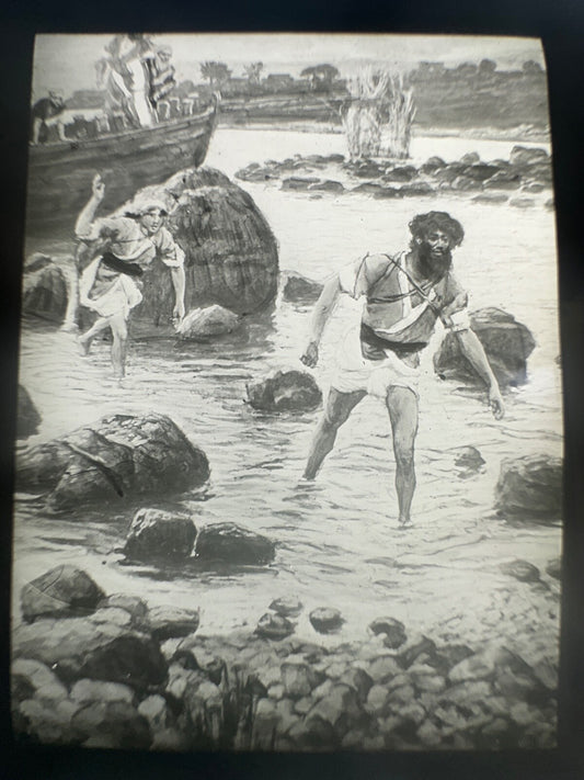 Vintage Lantern Slide "Jesus Calling Saint James and Saint John" by James Tissot