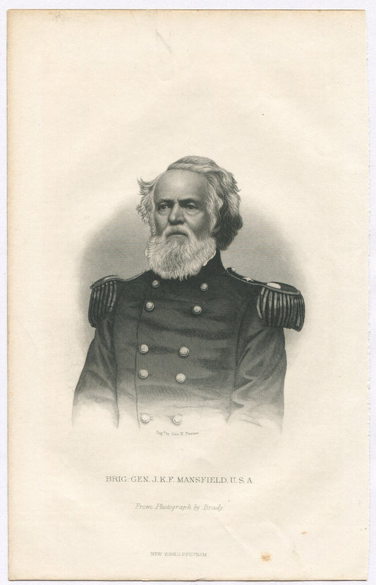 BRIG.GEN.J.K.F. MANSFIELD,USA. LITHOGRAPH 9.5X6 INCHES.