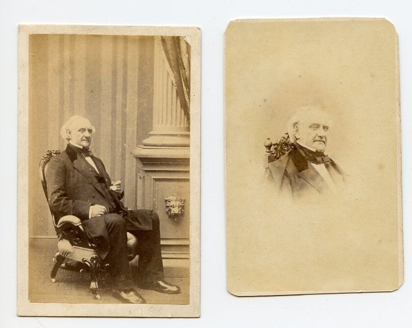 Original King , George Peabody Full Banker and Philanthropist CDV Set of Two
