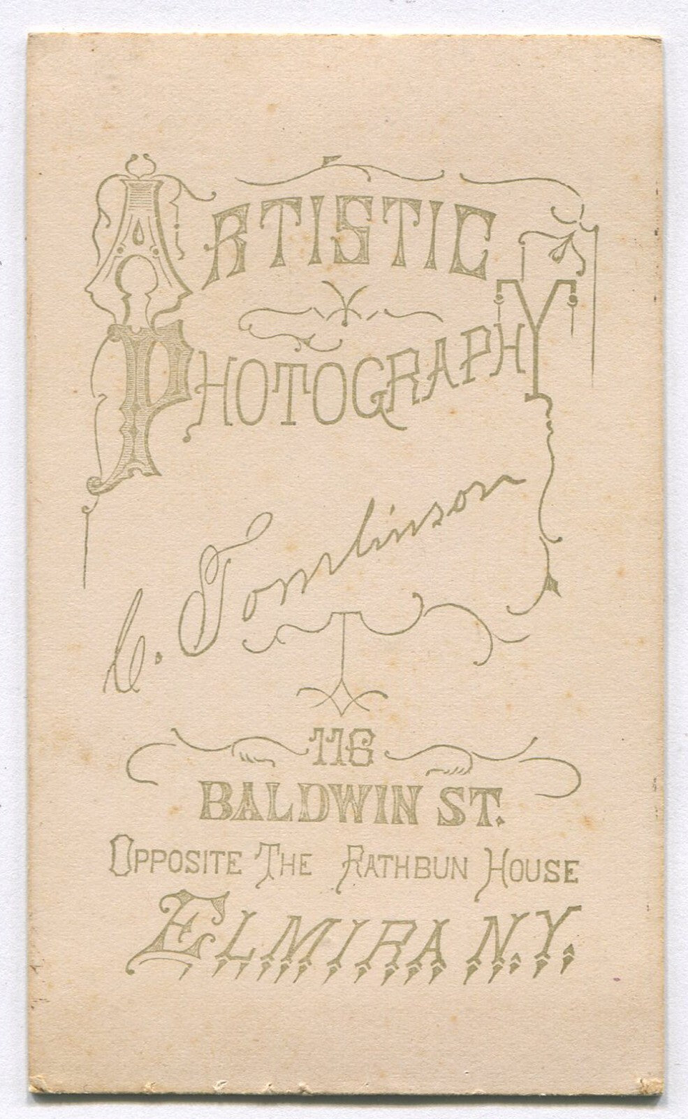 BEARDED, GRIMACING MAN, SEATED, HOLDING BOOK. CDV. ELMIRA, N.Y.