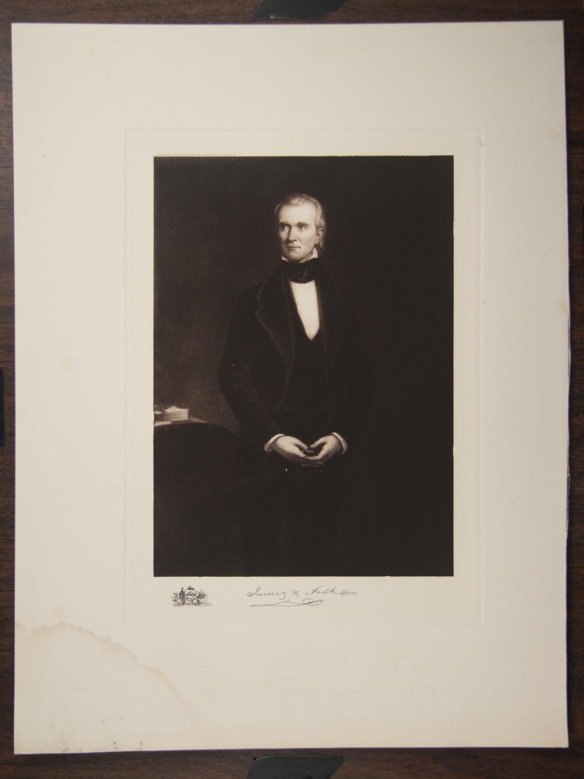 WHITE HOUSE GALLERY VINTAGE PHOTOGRAVURE OF PRESIDENT JAMES K. POLK