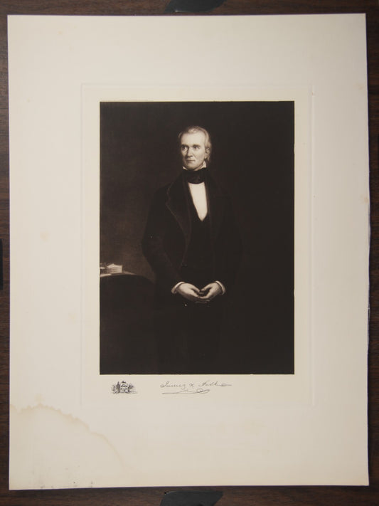 WHITE HOUSE GALLERY VINTAGE PHOTOGRAVURE OF PRESIDENT JAMES K. POLK