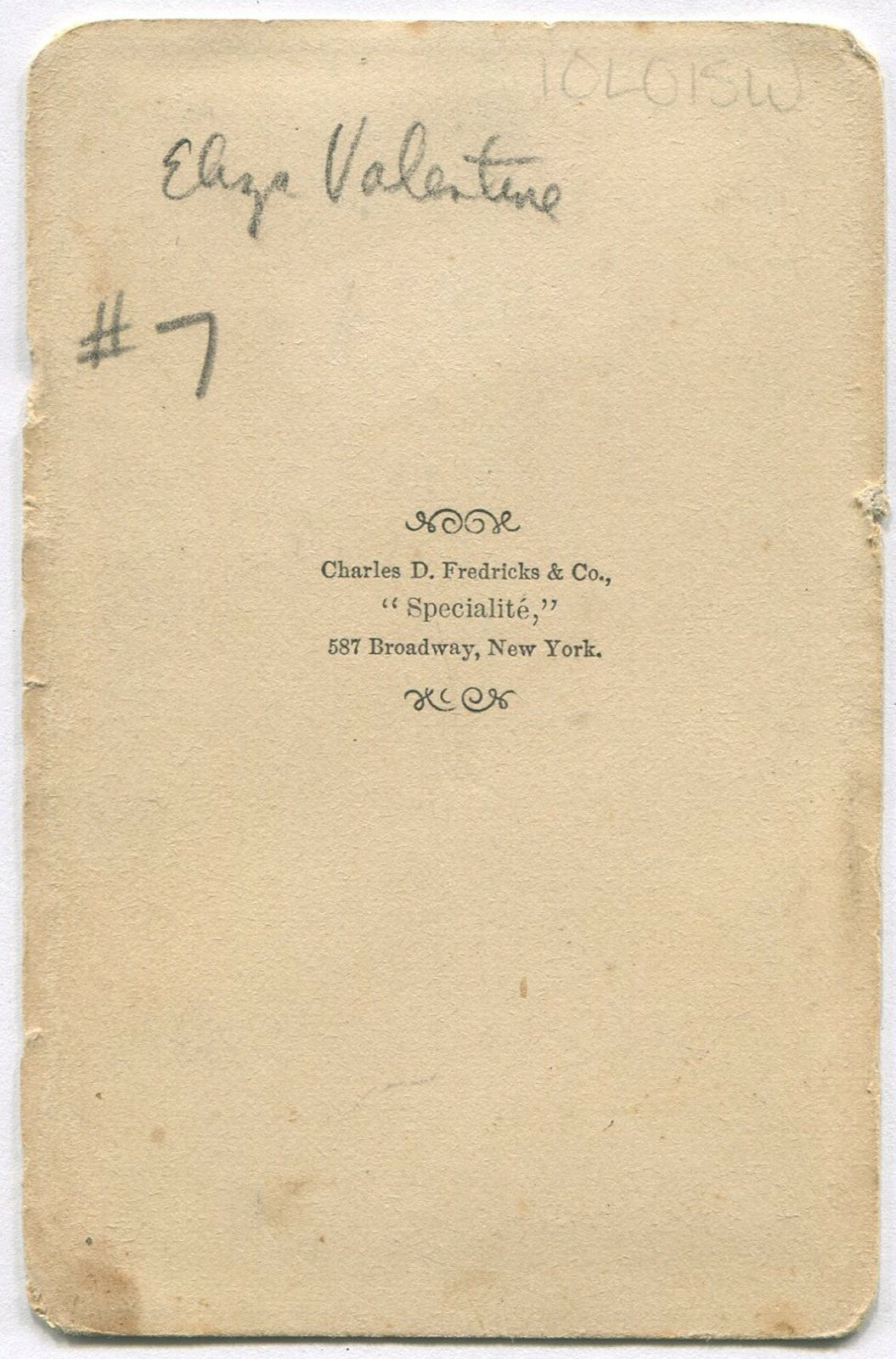 WOMAN W/RINGLET CURLS, BONNET. NOT A GOOD LOOK. CDV. N.Y.