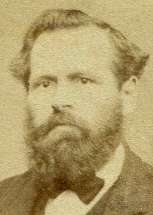 GRIMM MAN, FULL BEARD, SEATED POSITION. CDV. ST. JOHN, NEW BRUNSWICK, CANADA.