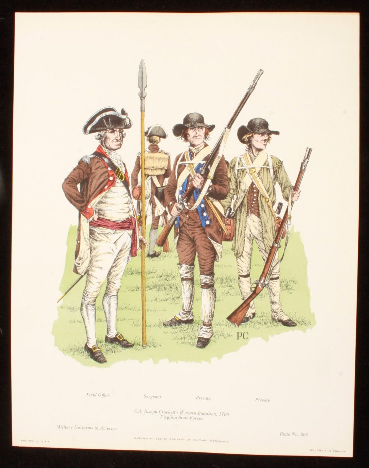 Col Joseph Crockets Western Battalion 1780 Illustration 11x14