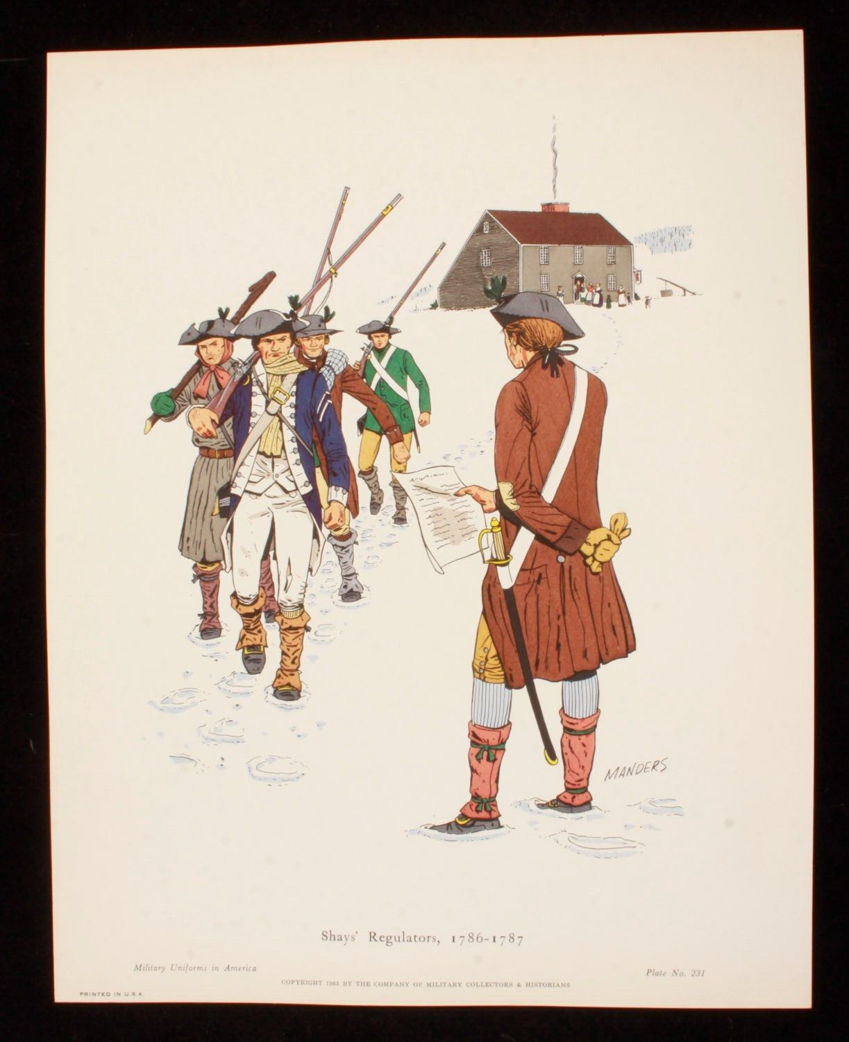 Shays Regulators 1786-1787 Illustration 11x14