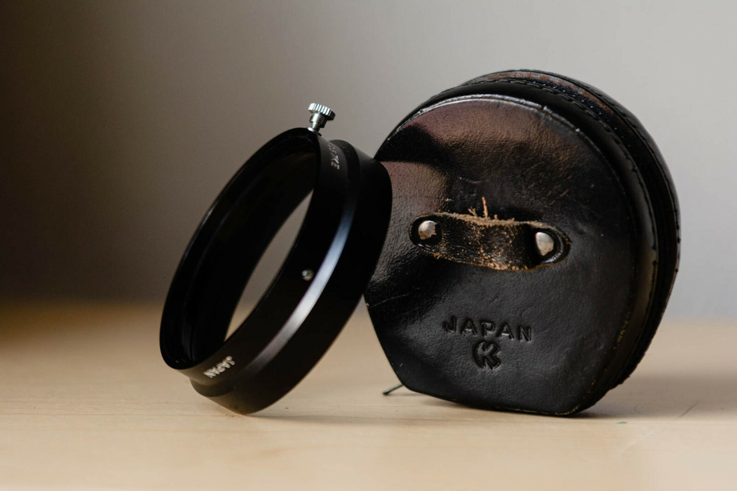 Minolta D57KE Metal Lens Hood for Minolta-Rokkor-PF 58mm f/1.4 Lens in Leather C