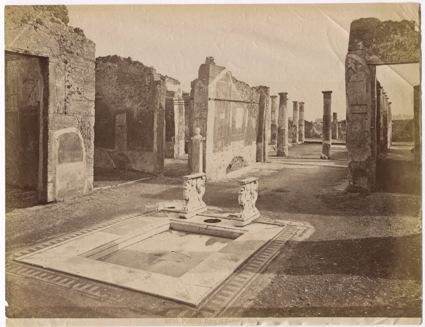 Vintage Pompeii Ruins Photo, Italy - Unmounted Albumen 8x10, Original Old Photo