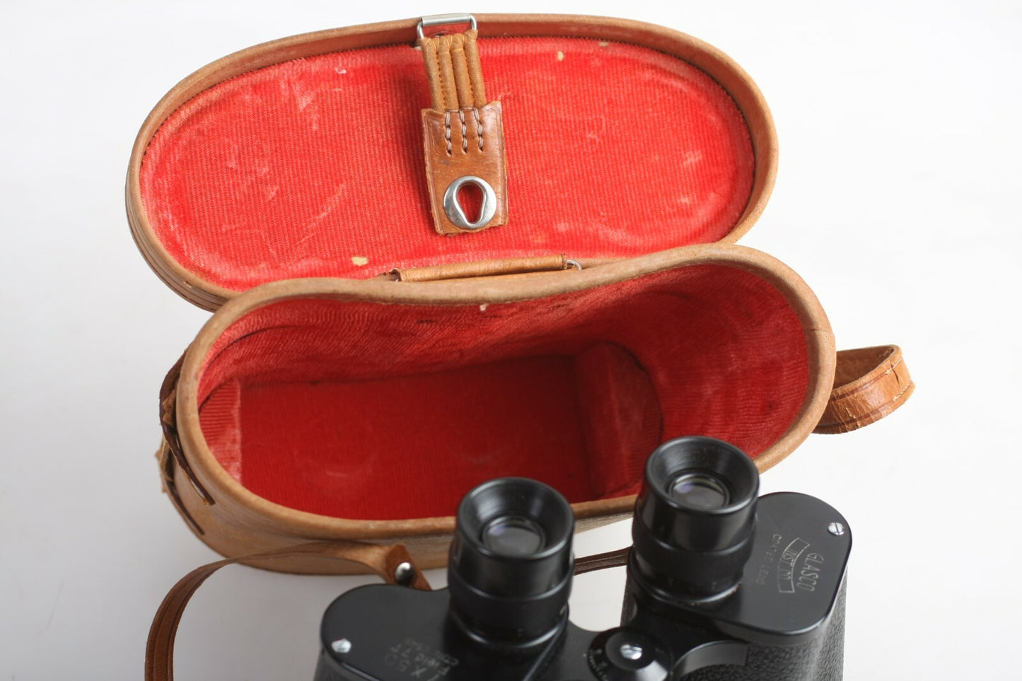 Vintage Travel Binoculars with Case and Strap