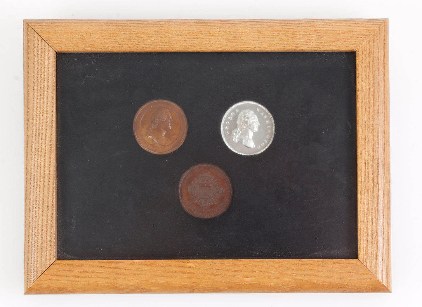 3 Pennsylvania National Guard Medals, 1884, Silver Bronze Copper, Archival Frame