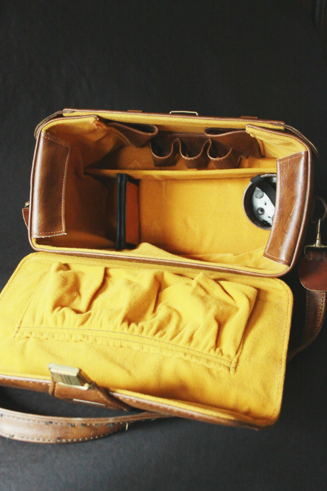 Leather Vintage Camera Bag with Camera Case