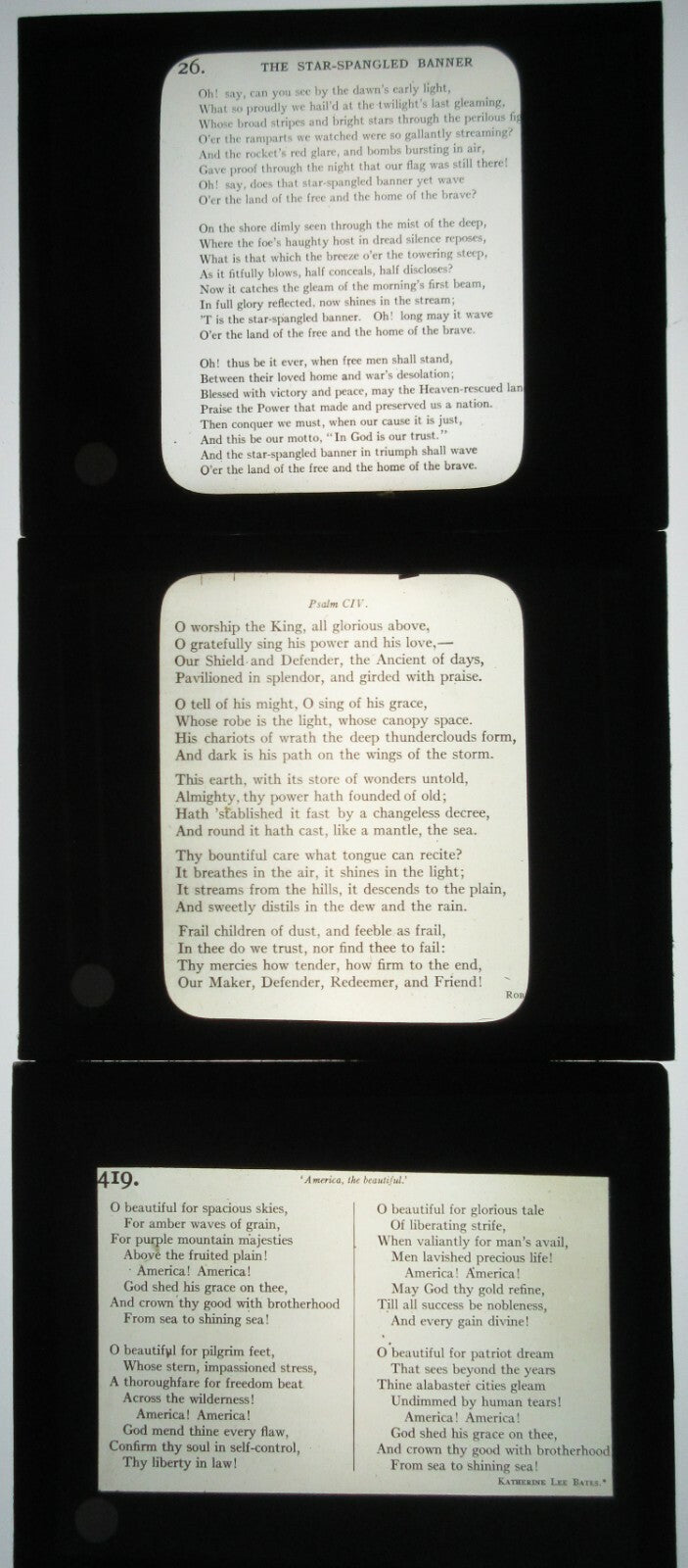 19TH CENTURY KARAOKE. 14 LANTERN SLIDE. TITLES IN DESCRIPTION.