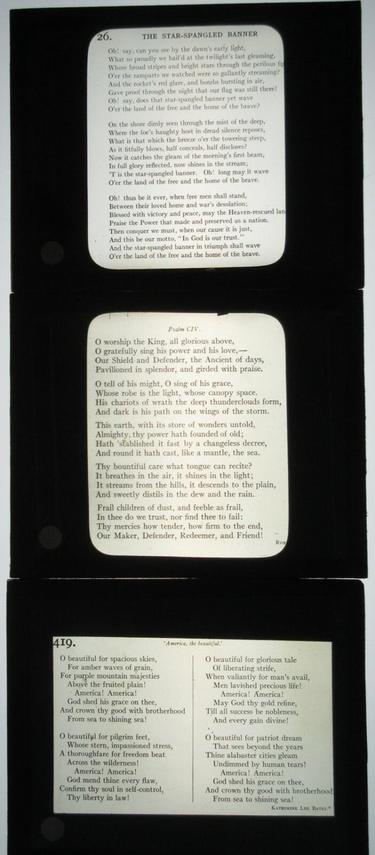 19TH CENTURY KARAOKE. 14 LANTERN SLIDE. TITLES IN DESCRIPTION.