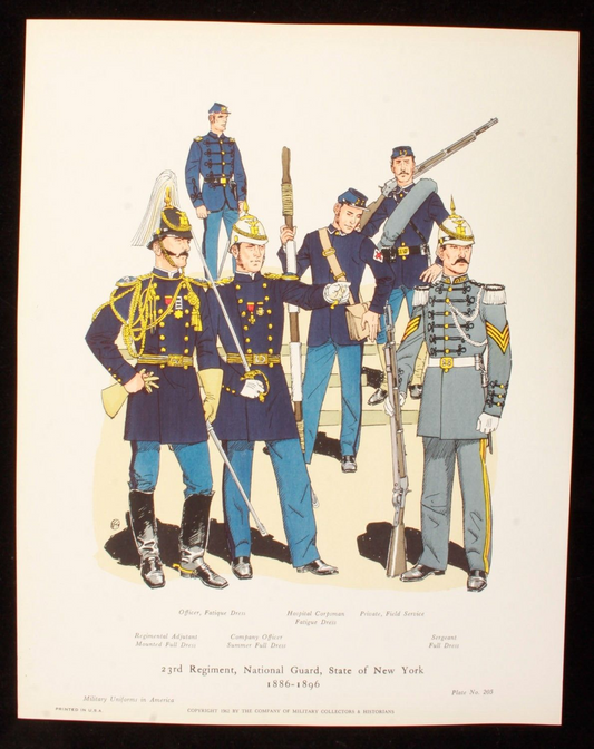 23rd Regiment National Guard State of New York 1886-1896 Illustration 11x14