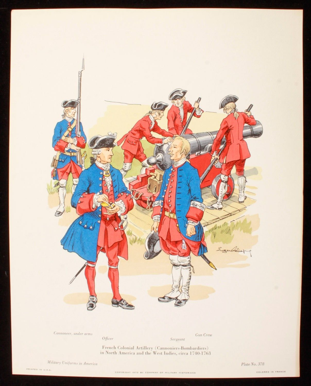French Colonial Infantry 1740-1763 Illustration 11x14