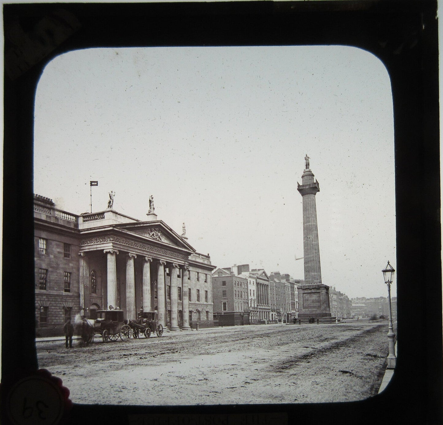 Vintage Post Office Lantern Slide - Classic Building, Original Old Photo 3.25x3.5 in, with wear