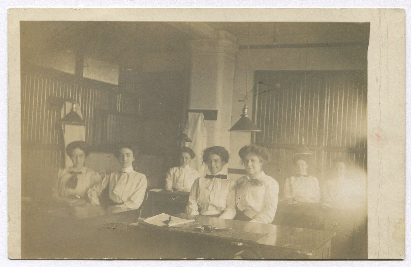 Vintage Photo Postcard: Women Office Workers, Early 1900s Office Life, Historic Ephemera Collectible