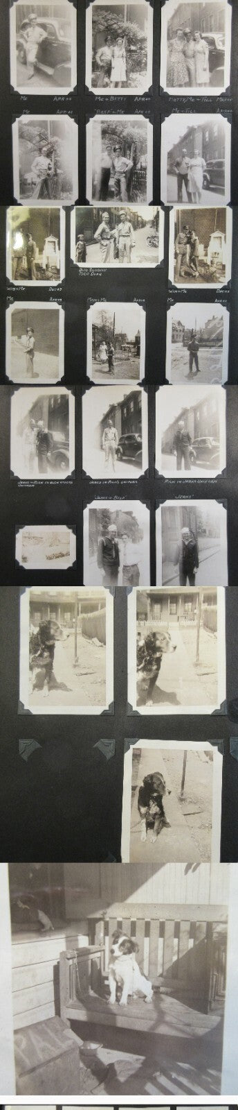 VINTAGE  PHOTO ALBUM, 1943. MILITARY, HUNTING,DOGS, AMERICAN HOME AND LEISURE.