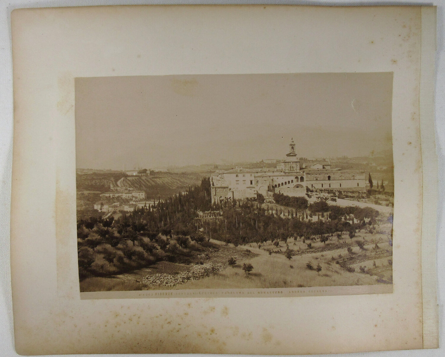 ARCHITECTURE/PISA. 8X10 ALBUMEN ON BOTH SIDES OF 11X13.5 ALBUM PAGE.