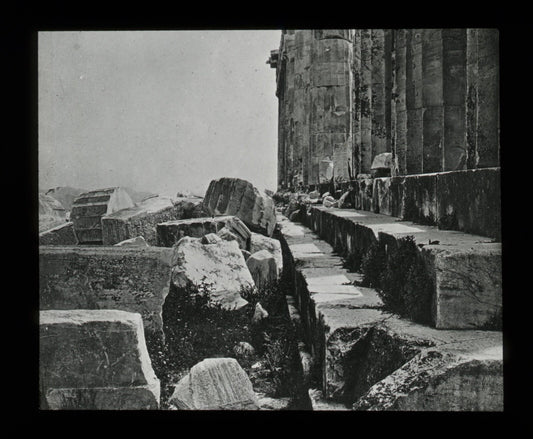 Vintage Lantern Slide Parthenon NorthSide Iktinus & Kallikrates Athens 3.25x4in