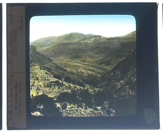 VINTAGE LANTERN SLIDE "Terre Sainte" 3.25X4IN