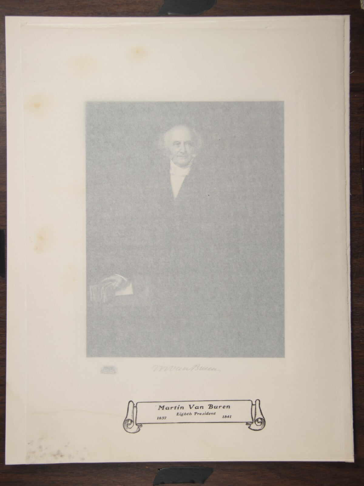 VINTAGE PHOTOGRAVURE OF PRESIDENT MARTIN VAN BUREN WHITEHOUSE GALLERY