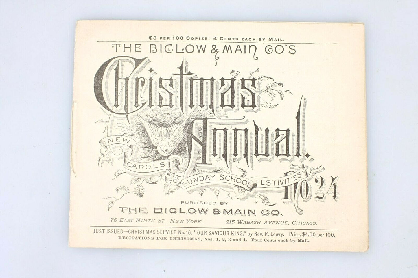 Annual Carols Booklet of Christmas Hymnals