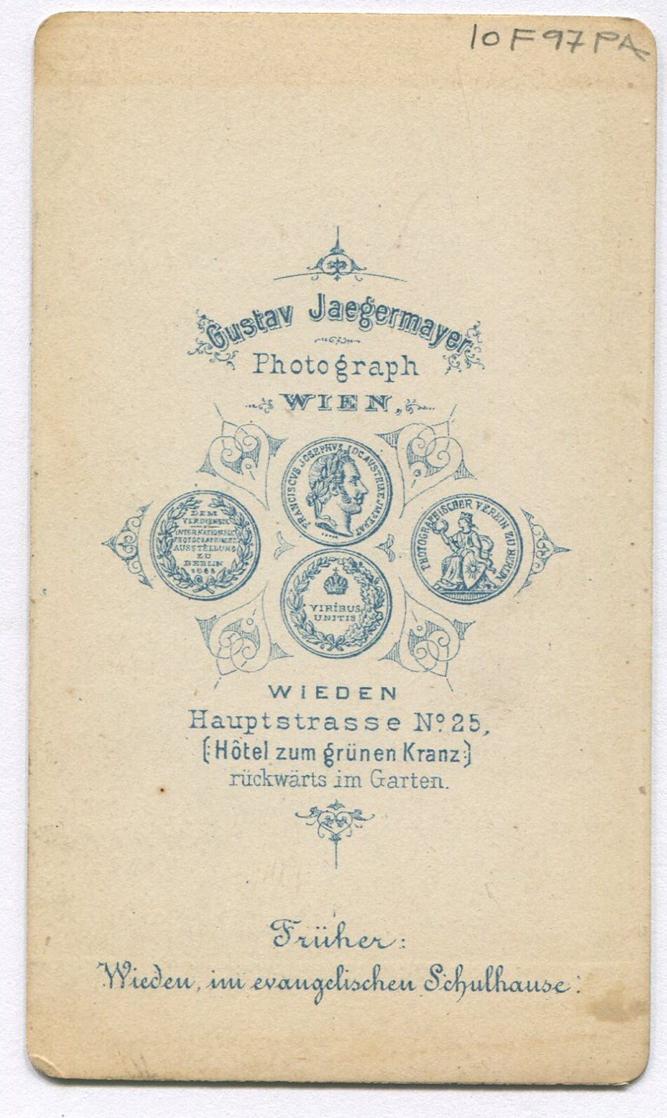 MAN W/BIG IMPRESSIVE BEARD. CDV. WIEN, AUSTRIA.