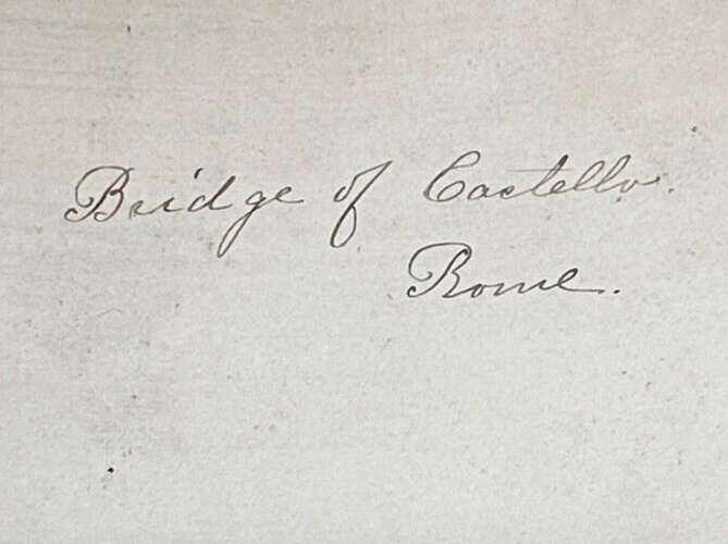 Vintage StereoView Card: ���Bridge of Castello, Rome Italy ��� 3.5x7in