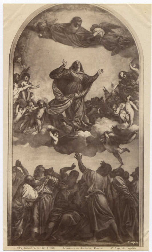 TITIAN'S THE ASSUNTA. PHOTO OF PAINTING. UNMOUNTED ALBUMEN.