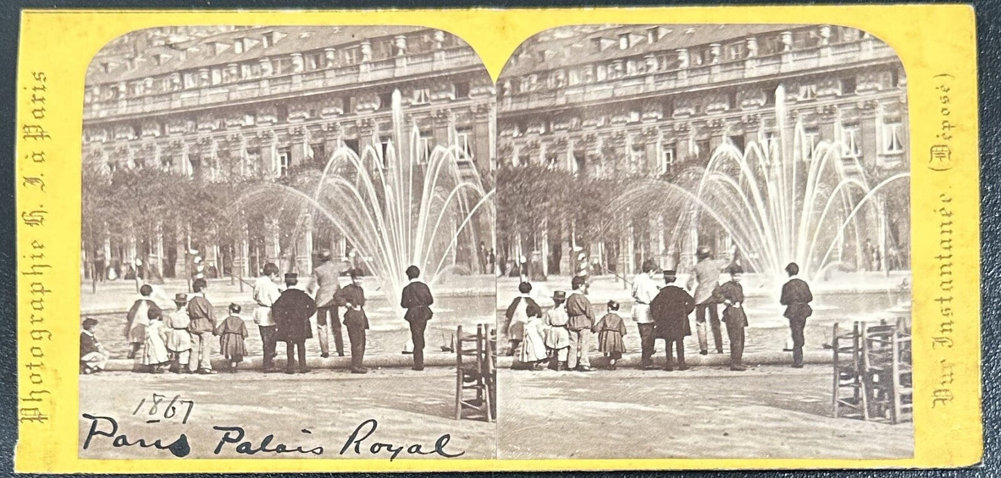 Vintage Stereoview Card: ���Group of Children at Paris Royal Palace ���