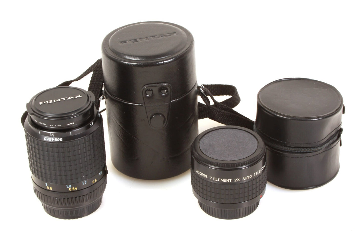 SMC Pentax-A Macro 100mm f/4 f4.0 MF Prime Lens w Original Case & 2x Extender
