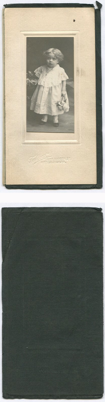 TODDLER POSED HOLDING A FLOWER. TRULY SWEET PHOTO. TONED SILVER PRINT.