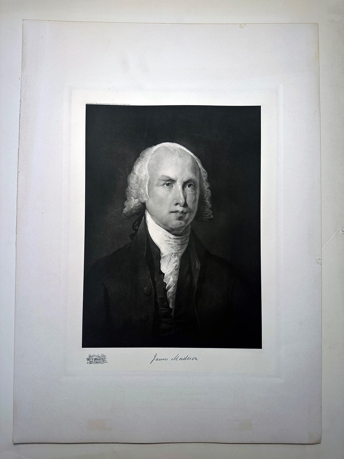Vintage James Madison Photogravure Portrait - Official White House Gallery,
