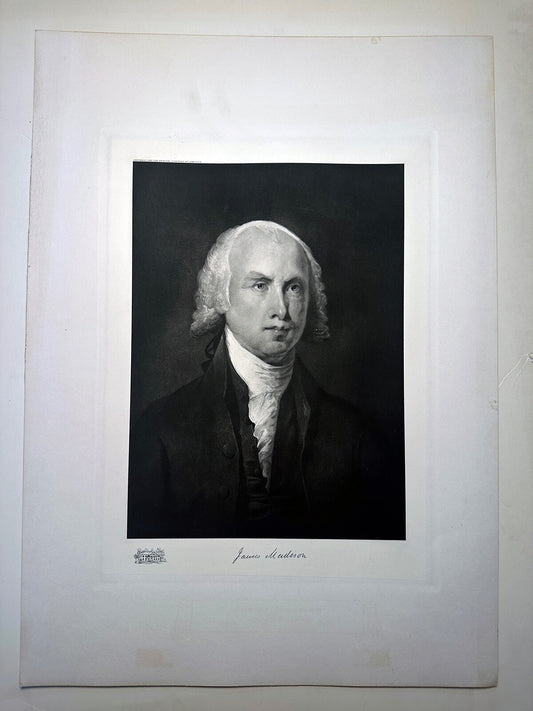Vintage James Madison Photogravure Portrait - Official White House Gallery,