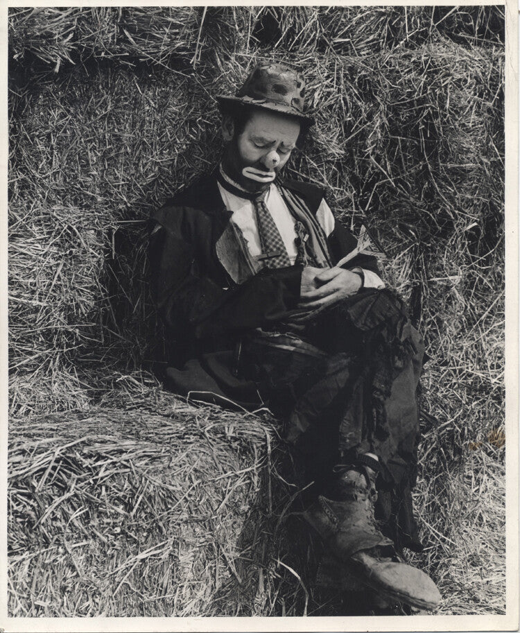 ORIGINAL 1944 8X10 PORTRAIT OF EMMETT KELLY, WEARY WILLIE CLOWN BY H.A. ATWELL