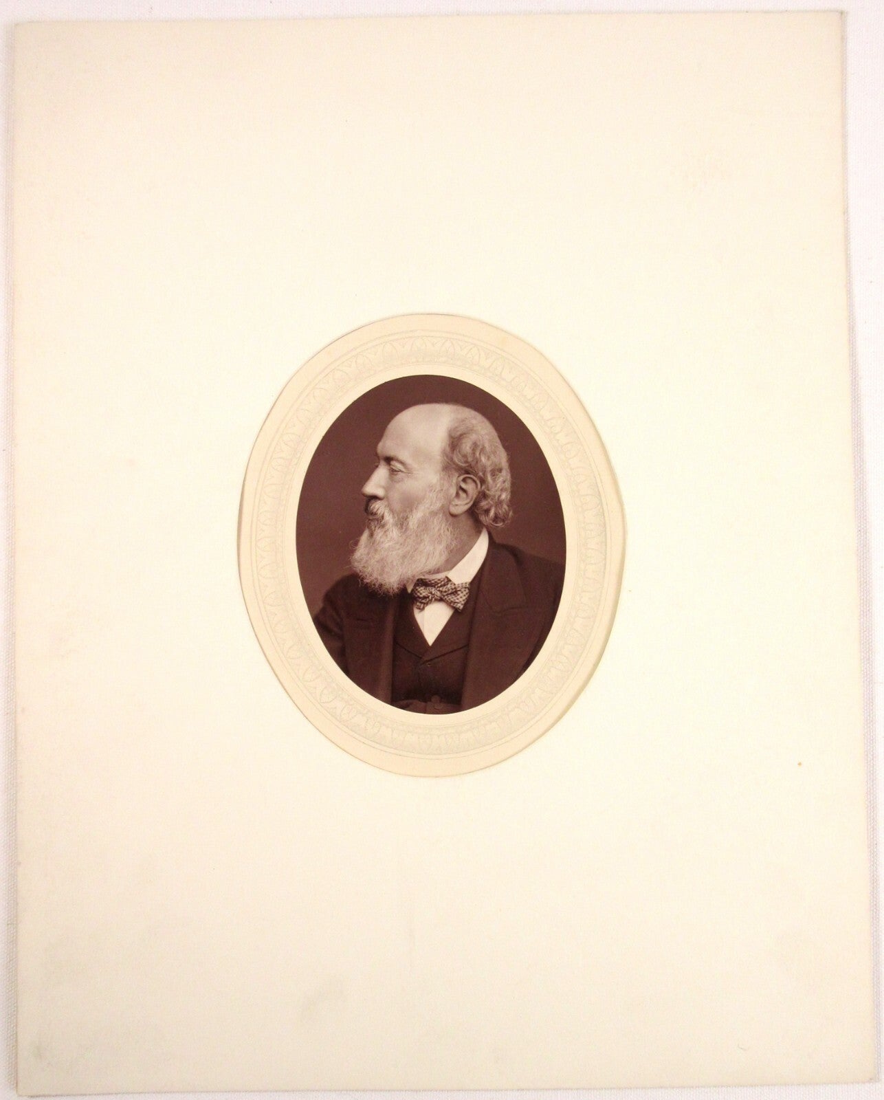 SIR JOHN GILBERT, 4.5X3.5 OVAL WOODBURYTYPE ON 11.25X8.5 INCH PAGE IN 11X14 MAT.