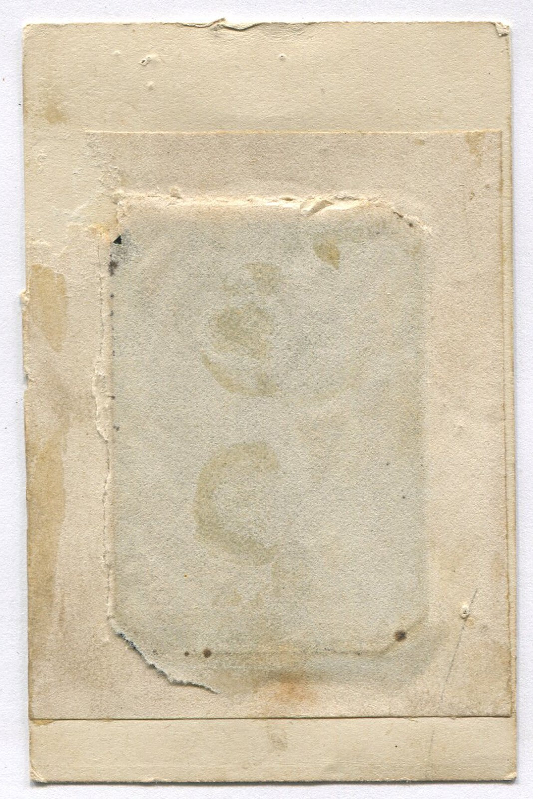 YOUNG SIBLINGS. GIRL W/PURSE, BOY HOLDING HAT. TINTYPE IN PERIOD PAPER MAT.