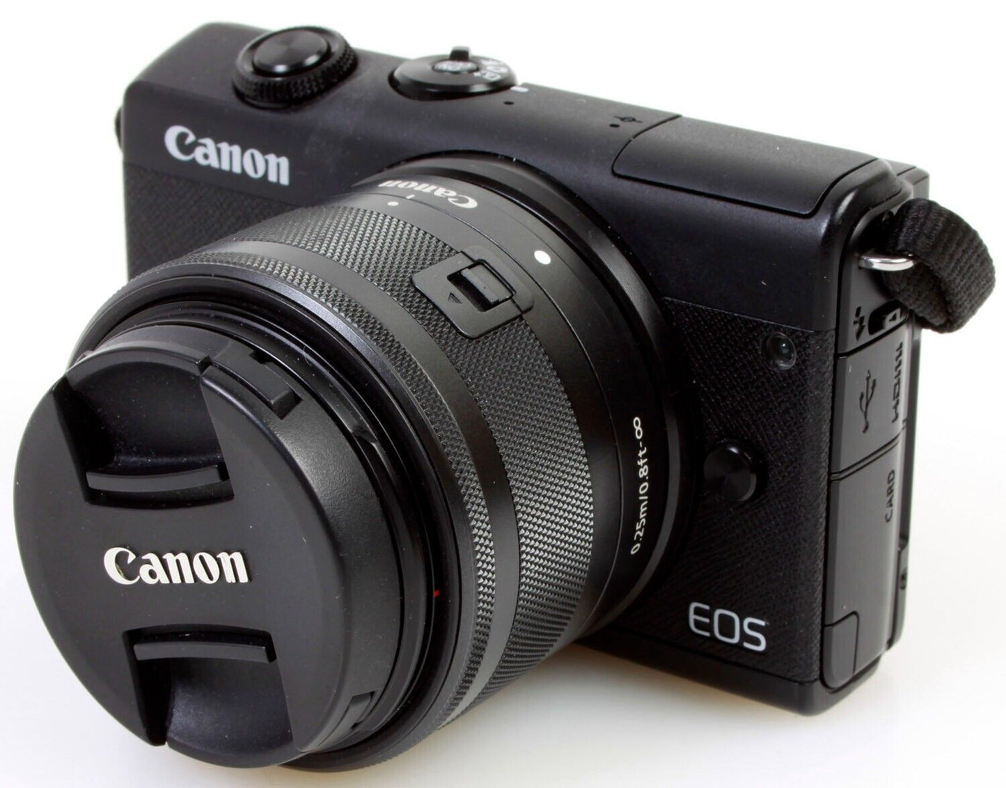 Canon EOS M200 Mirrorless Camera w/ 15-45mm Lens, Battery, Charger, & Strap