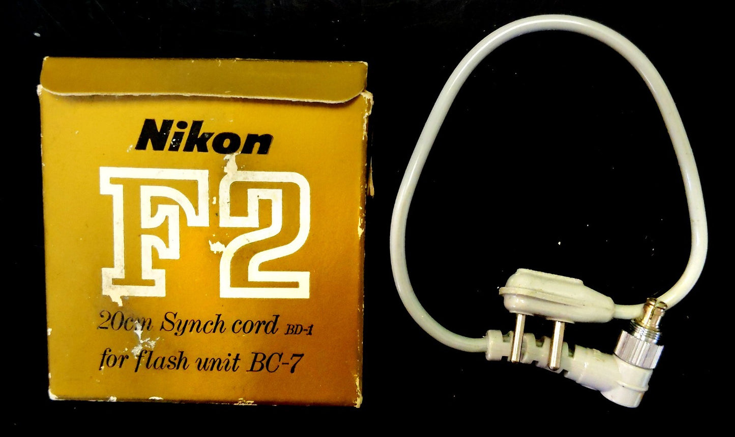 NIKON 20cm SYNC CORD BD-1 FOR FLASH UNIT BC-7 (NEW OLD STOCK)